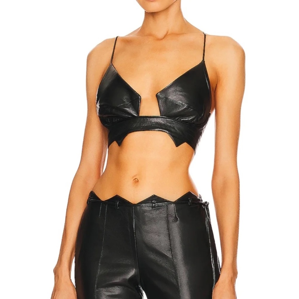 Two piece SET - AYA MUSE leather bralette and pant